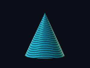 3d cone spinning in circles